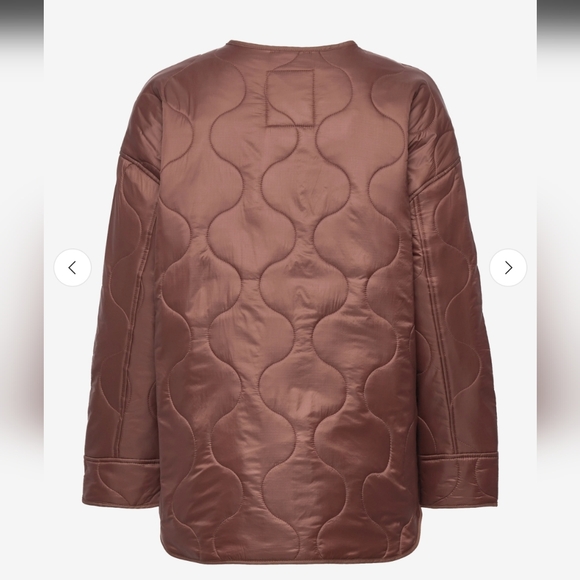 NWT Abercrombie Oversized Quilted Brown Puffer Button Up Jacket Size Medium - Picture 8 of 9